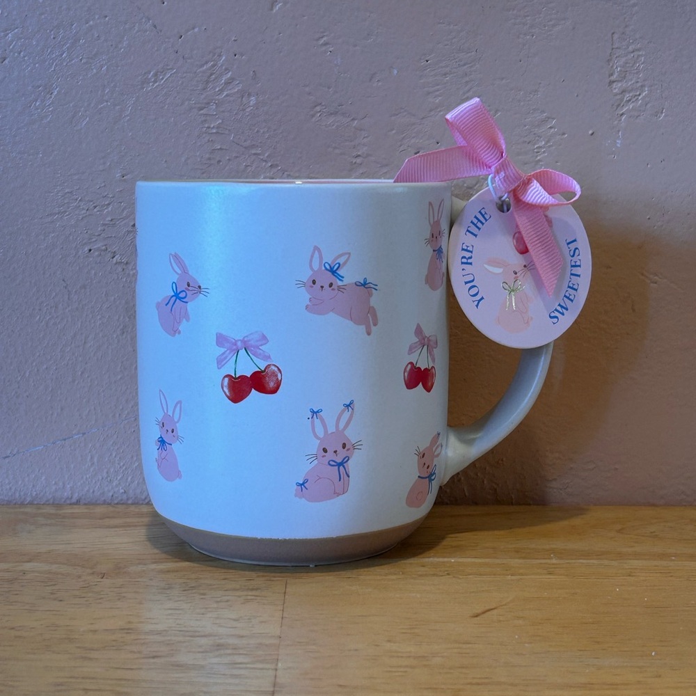 You’re The Sweetest Ceramic Mug With Bunny And Cherry Graphics NWTS - Picture 6 of 7